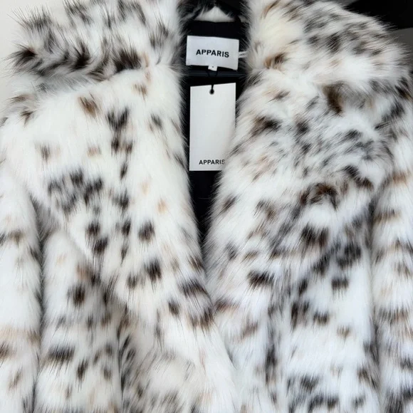 Luxury Brand New Apparis Gabrielle Maxi Coat. M size. Snow Leopard Print. - Picture 3 of 14